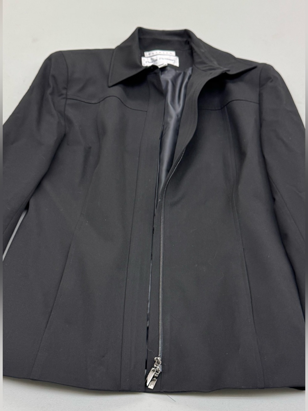 Rena Rowen Black Women's Zip-Front Blazer Jacke